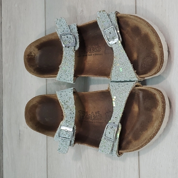 Birkenstock Birkis Women Comfort Glitter Straps Sandals Flip Flop shoes sz 38/7 - Picture 3 of 12